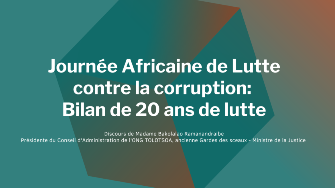 Journée Africaine de Lutte contre la corruption 2023 : Bilan de 20 ans de lutte