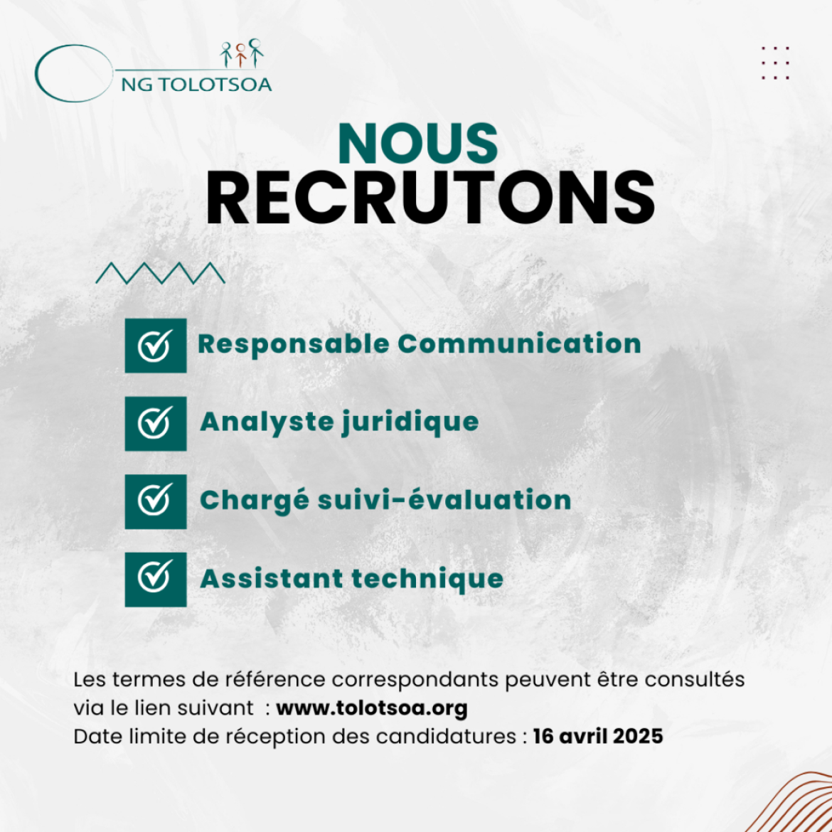 APPEL À MANIFESTATION D’INTÉRÊT – RECRUTEMENTS AVRIL 2025